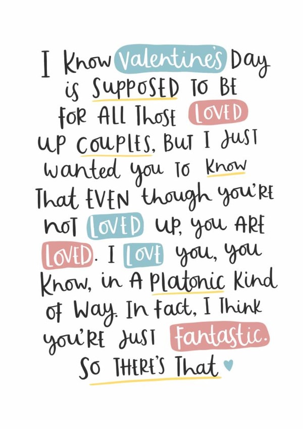 Heartfelt Valentine's Day Card - Platonic Love - I Think You're Just Fantastic created by Abbie Imagine