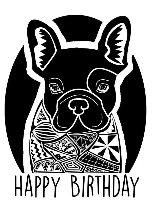 french bulldog Birthday Card 7705 created by Helen Giddings