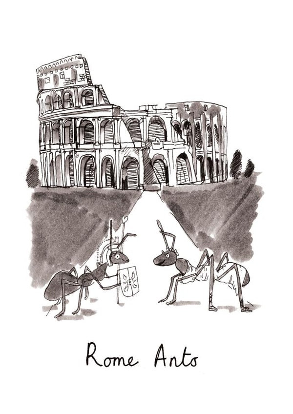 Funny Valentines Day Card / Anniversary Card / Wedding Card - Romantics Pun - Rome Ants created by Jelly Armchair