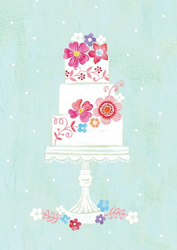 Wedding cake - confetti background created by Louise Anglicas
