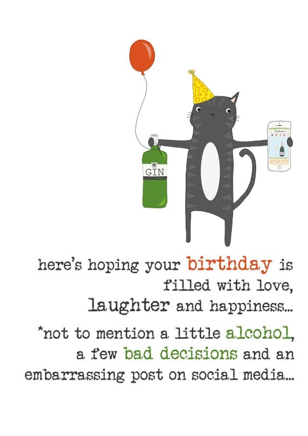 birthday cat Birthday Card 2710 created by Dandelion Stationery