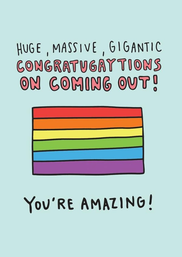Congratugaytions on Coming Out Card created by Angela Chick