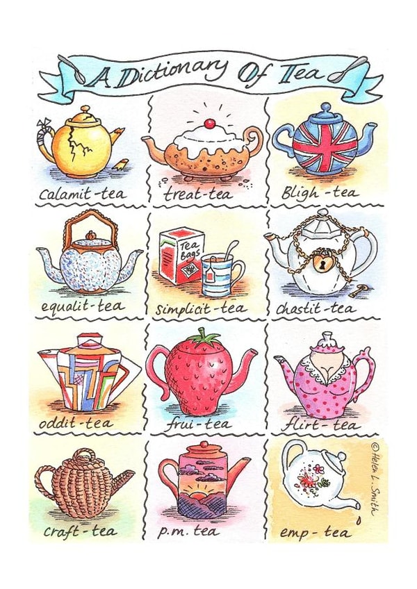 Dictionary Tea Humour Card 7978 created by Helen L Smith