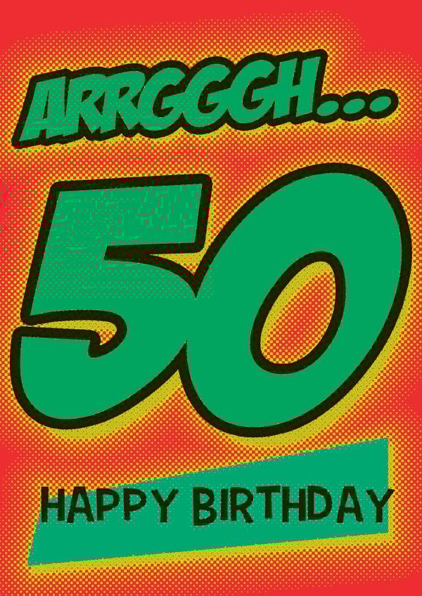 50th fifty Birthday Card 5596 created by Lizzie O'Grady