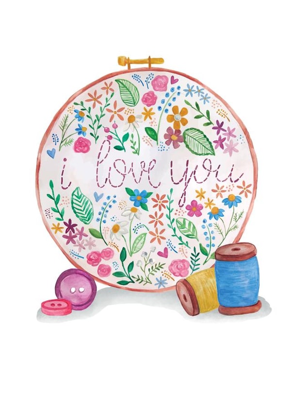 embroidery valentines Valentines Day Card 22586 created by Kristy le Voy