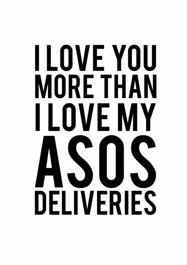 Love You More Than Asos Card created by Sweetlove Press