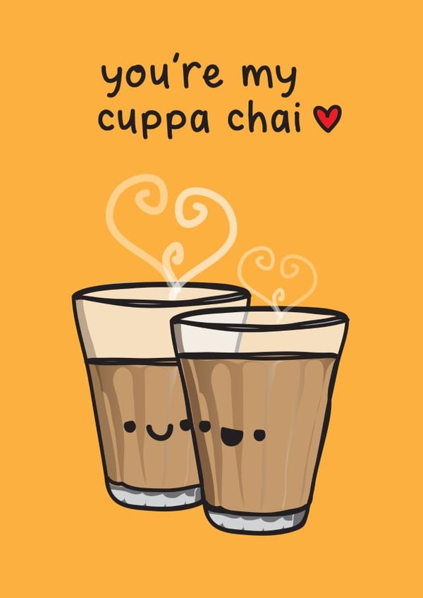 My cuppa chai card anniversary card created by The Playful Indian
