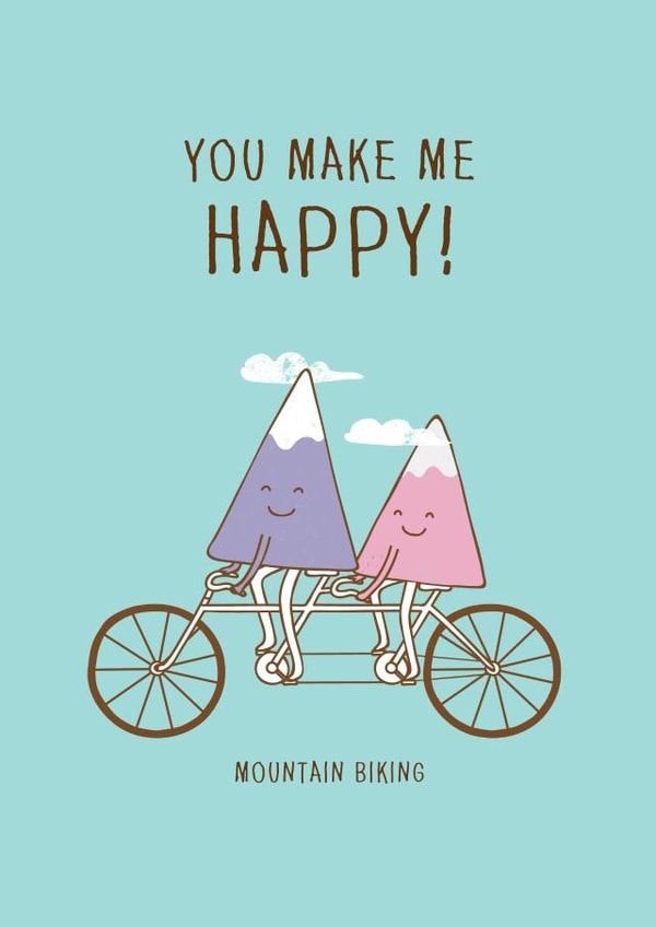 Mountain biking couple created by Milkyprint