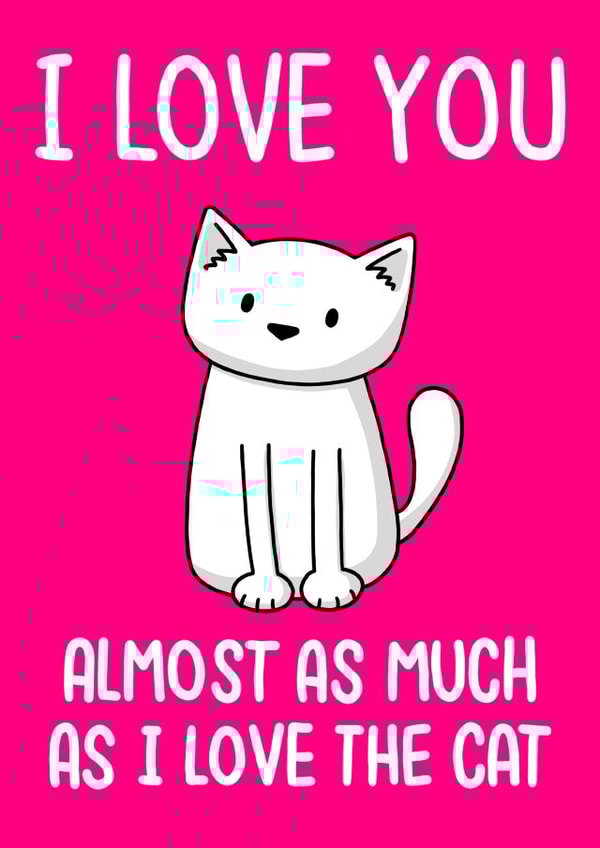 cat valentine Valentines Day Card 7835 created by Doodlecats
