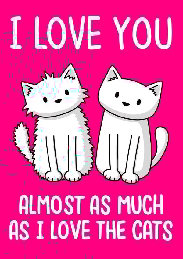 cat love Valentines Day Card 30016 created by Doodlecats