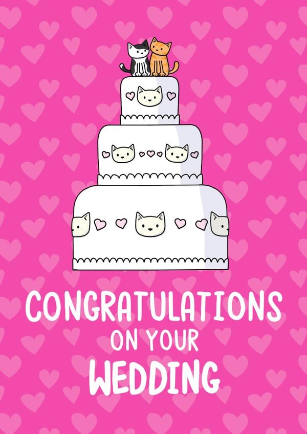 Congratulations on your wedding - Cat wedding card created by Doodlecats