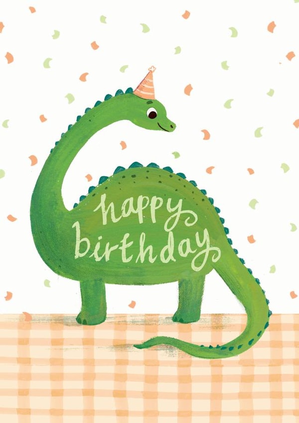 dinosaur diplodocus Birthday Card 1057 created by Bethany Christou