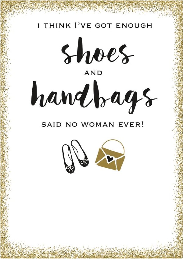 SHOE HANDBAGS Love & Friendship Card 2797 created by Always Sparkle