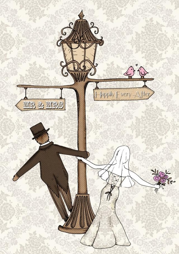 MR & MRS lamp post design - wedding created by Ryland Studios