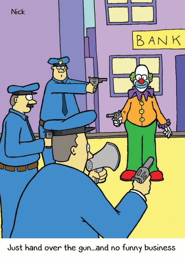 funny cartoon Just because Card 6767 created by Nick Hannaford-Hill