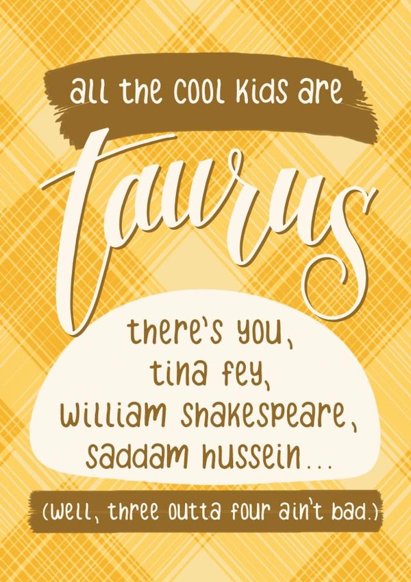 taurus zodiac Birthday Card 26995 created by PaperFreckles