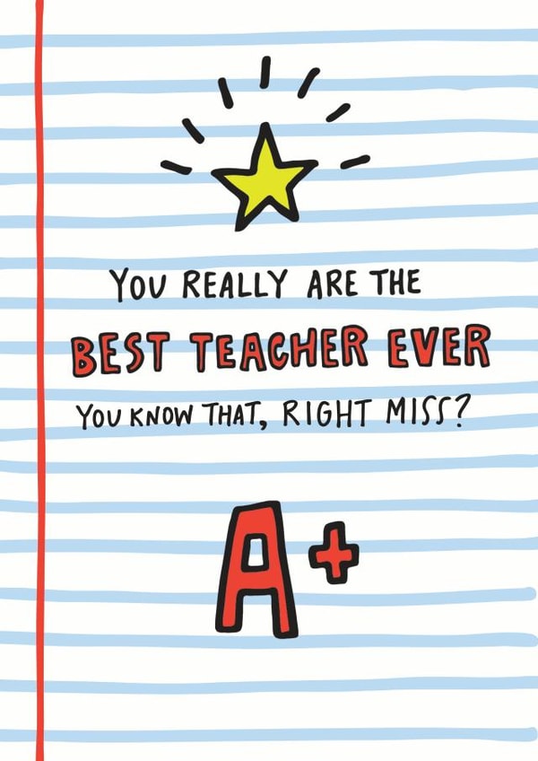 Best Teacher Miss Card created by Angela Chick