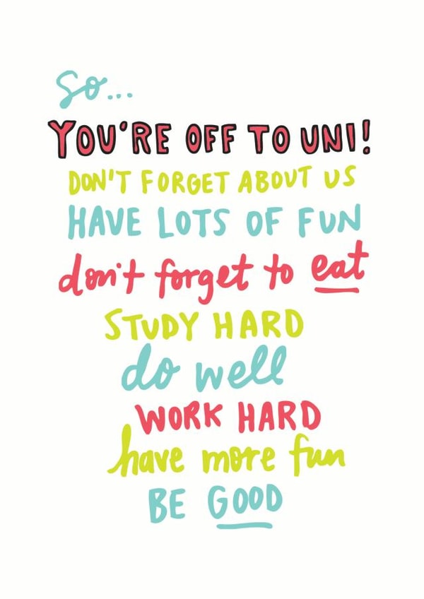 You're Off To Uni Card created by Angela Chick