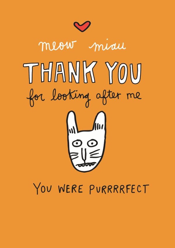 Thank You For Looking After Me Cat Pet Sitter Card created by Angela Chick