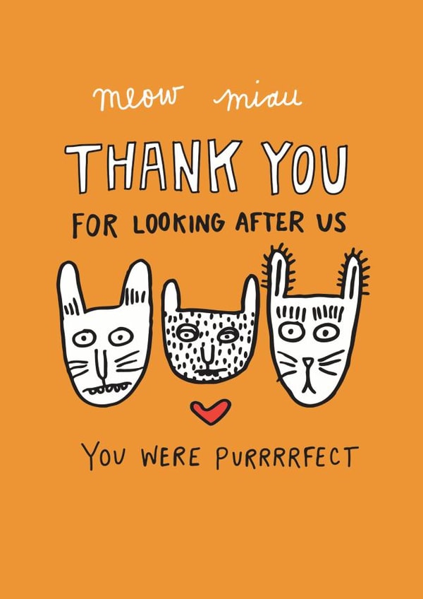 Thank You For Looking After Us Cat Pet Sitter Card created by Angela Chick