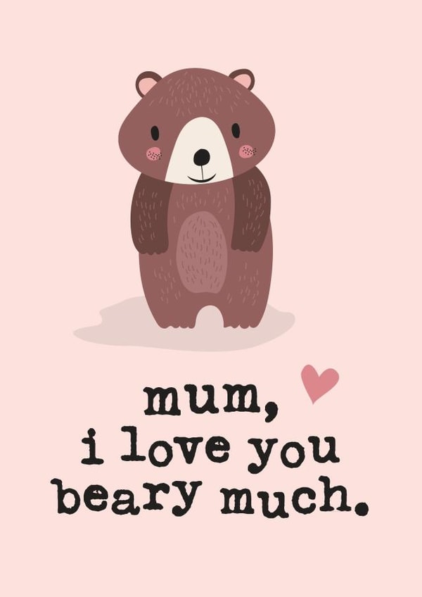 mothers day bear Mothers Day Card 5919 created by Mrs Best Paper Co.