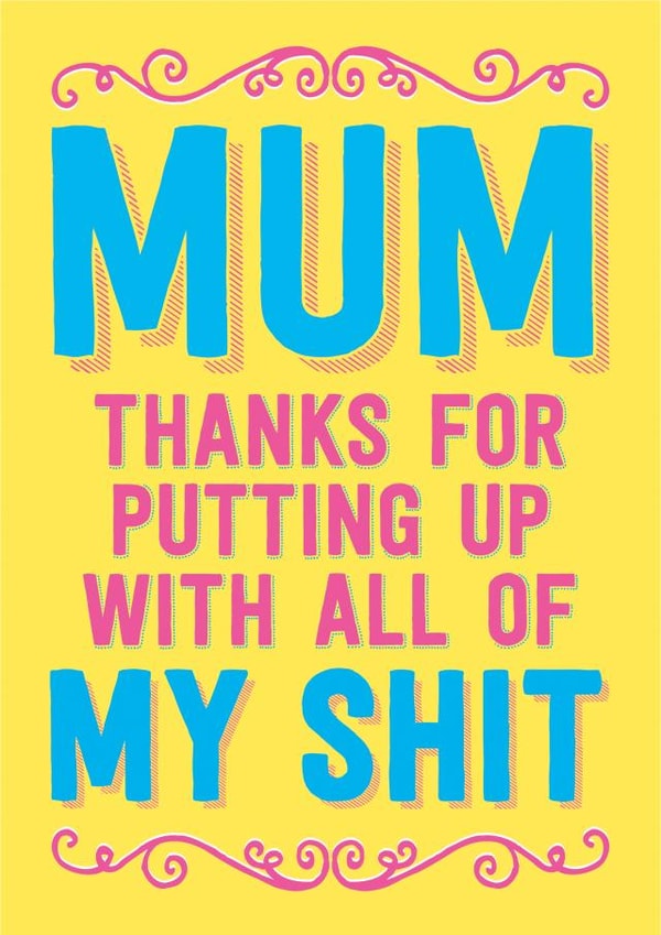 Mum Typography Mothers Day Card 2983 created by Dean Morris Cards