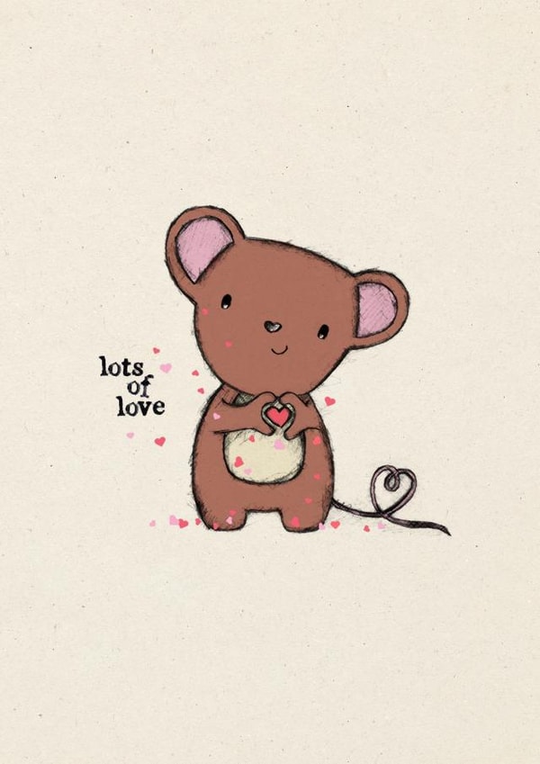 cute mouse Thank You Card 3290 created by Cathy Haworth
