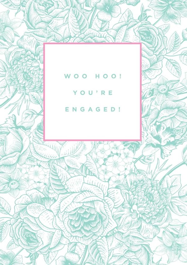 Woo Hoo you're engaged! floral card created by Megan Claire