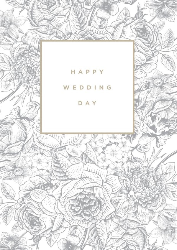 Pretty Modern Wedding Day - Floral - Happy Wedding Day created by Megan Claire