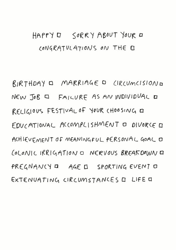 The card for every celebration - Pick your own occasion created by Redback Cards
