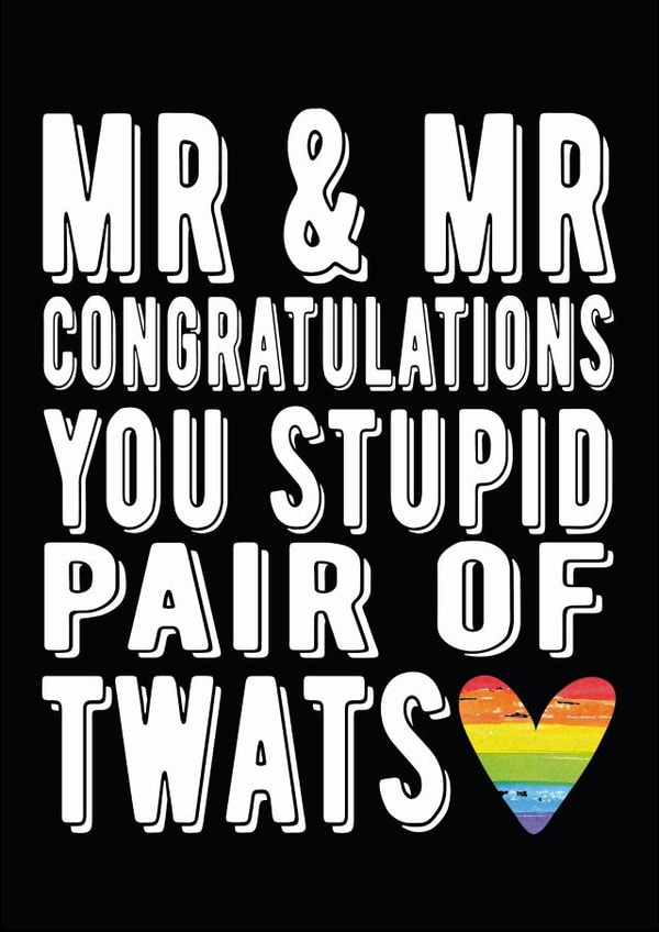 MR & MR - rainbow - wedding card created by Filthy Sentiments