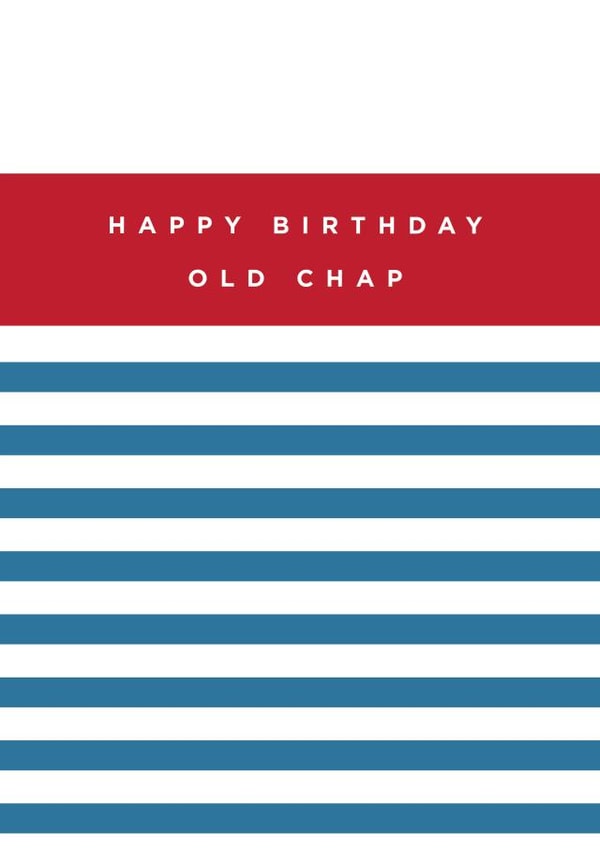 Old chap stripes birthday card created by Megan Claire