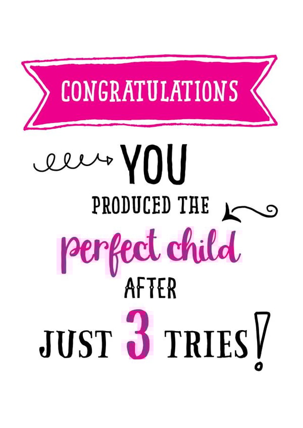 Perfect child 3 tries card from daughter created by Afewhometruths