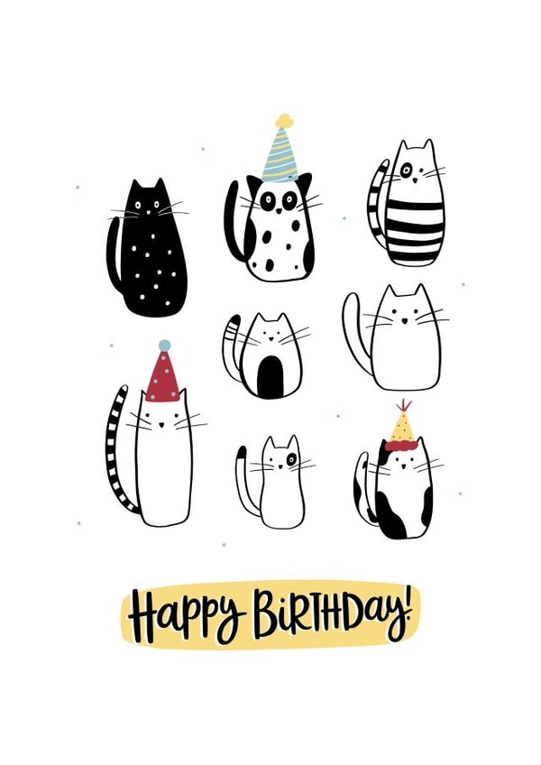 Cute Birthday Card - Cats - Happy Birthday created by Abbie Imagine