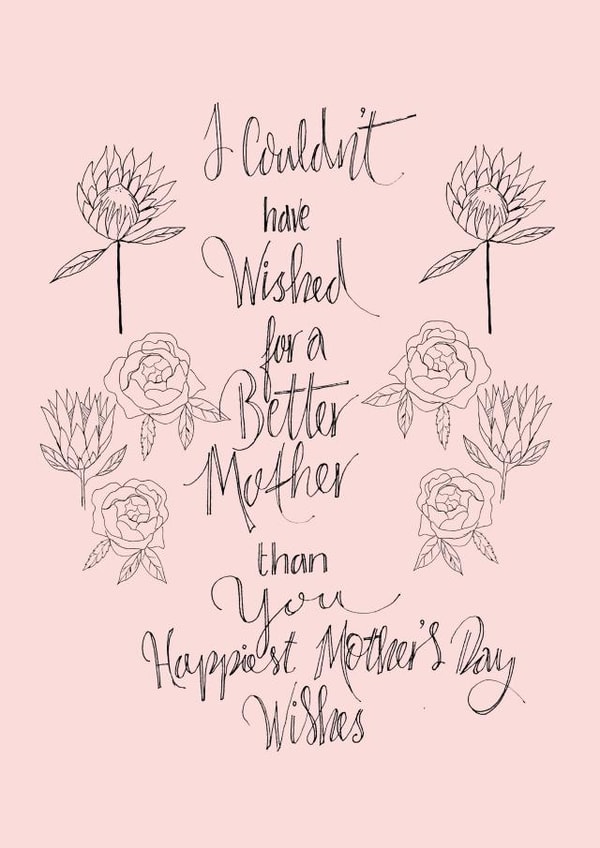 unique pink Mothers Day Card 7275 created by Naughty Nice