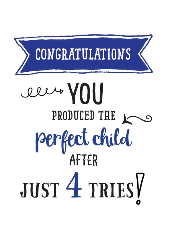 Blue perfect child 4th try card created by Afewhometruths