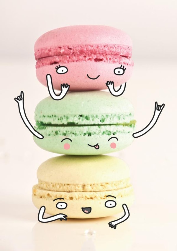 Cute Macaron Birthday Card – Fun Illustrated French Treats created by Unknown Ink