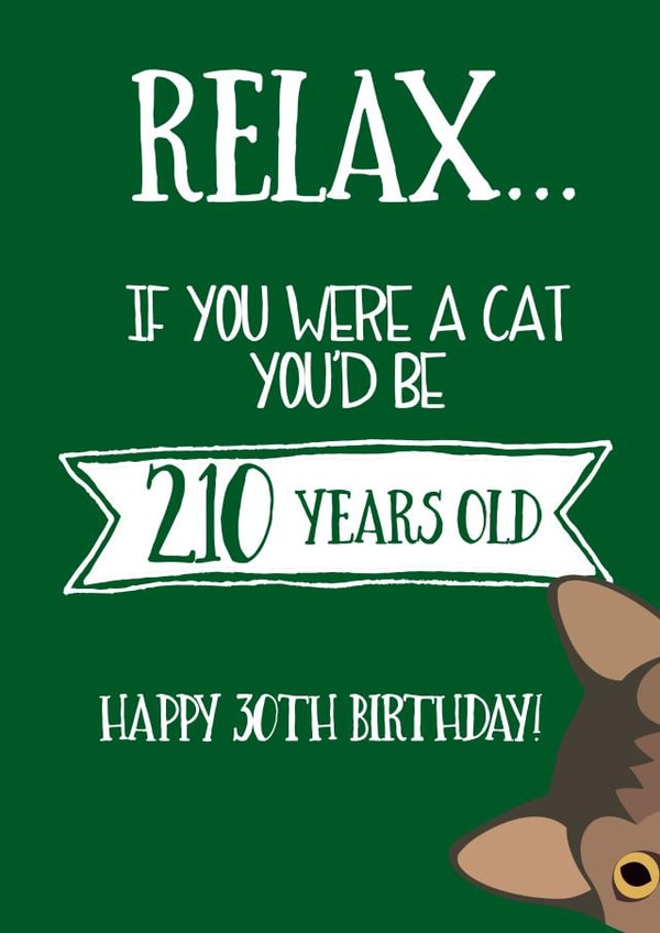 cat years 30th birthday card created by Afewhometruths