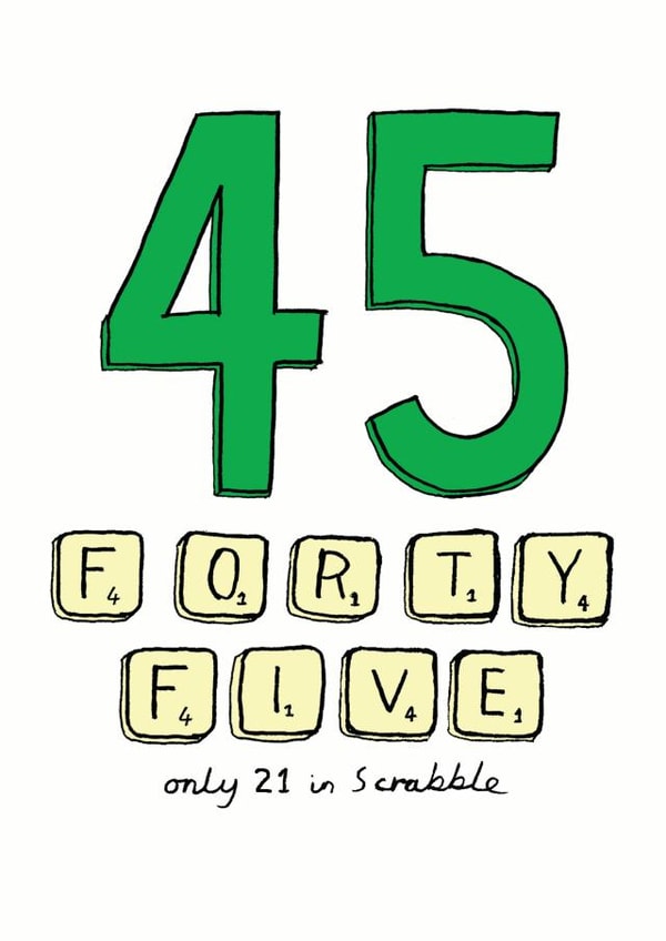 45th 45 Birthday Card 7023 created by A Ray of Sunshine Cards