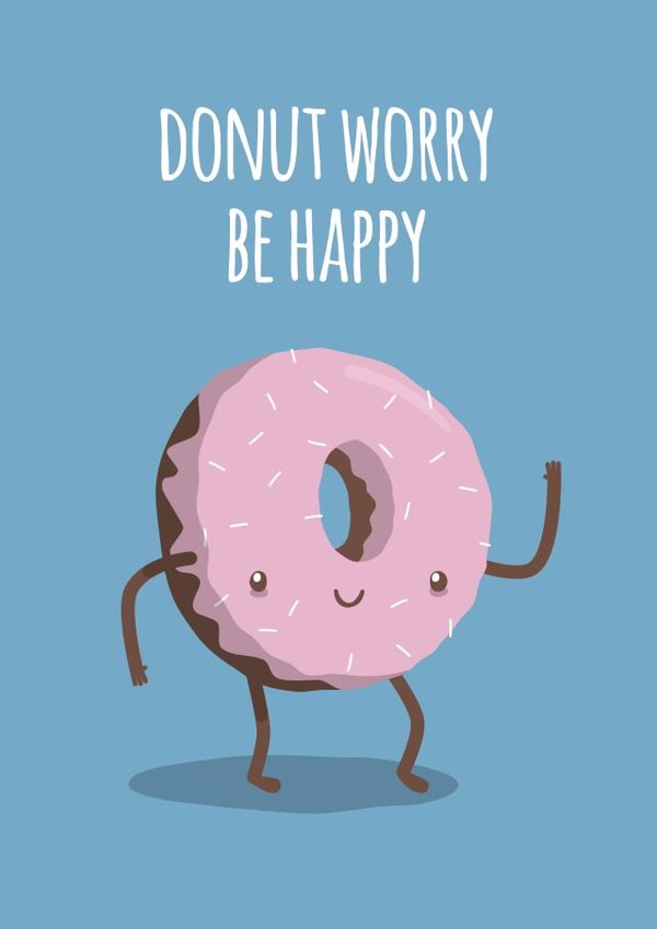 cute donut Good Luck Card 8481 created by Coffee + Unicorns