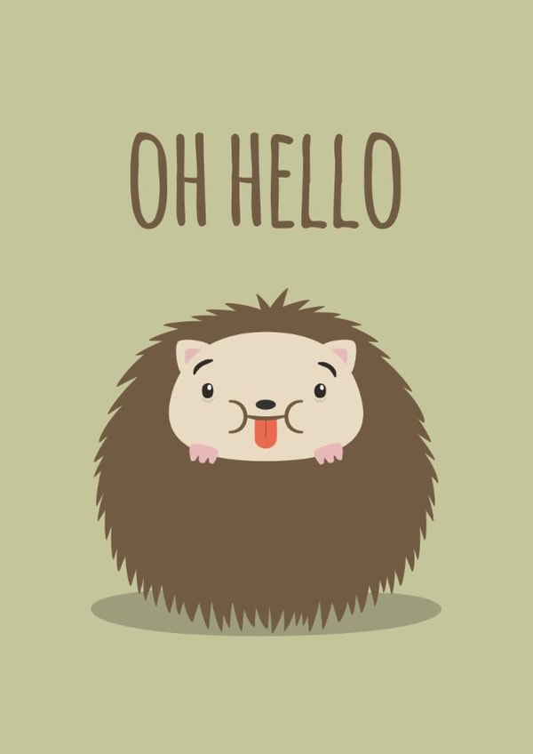 cute hedgehog Just because Card 8485 created by Coffee + Unicorns