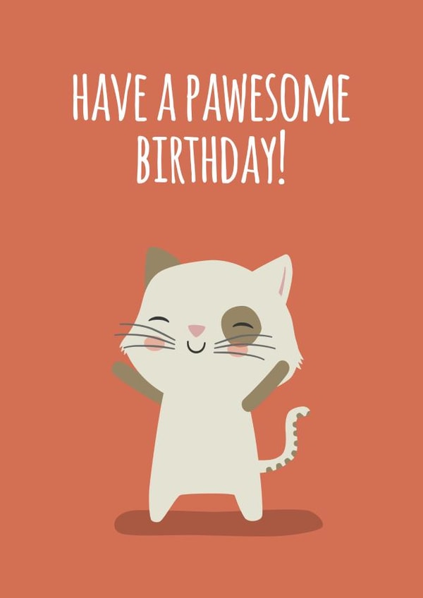 cute cat Birthday Card 30930 created by Coffee + Unicorns