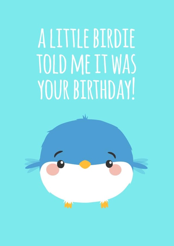 cute bird Birthday Card 30931 created by Coffee + Unicorns