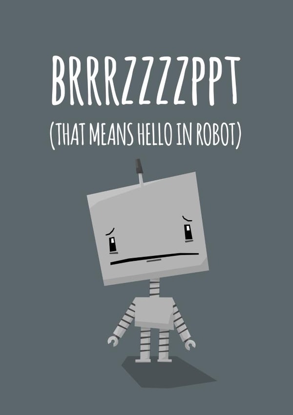 cute robot Love & Friendship Card 8488 created by Coffee + Unicorns