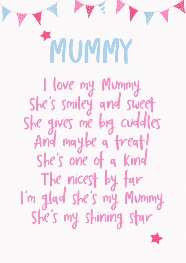 I Love My Mummy Poem Card created by Giddy Kipper