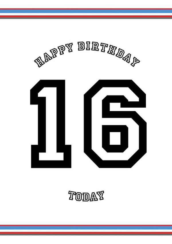 16TH birthday Birthday Card 6829 created by Let's Dream