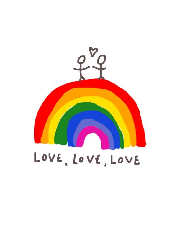 Same sex love love love card created by Bridget Heron