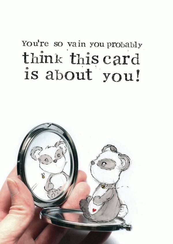 PANDA FUNNY Just because Card 8961 created by VICKI BRETT