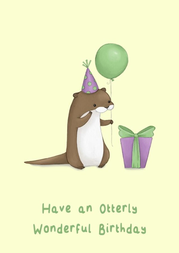 otter otterly Birthday Card 1759 created by Katie Corrigan