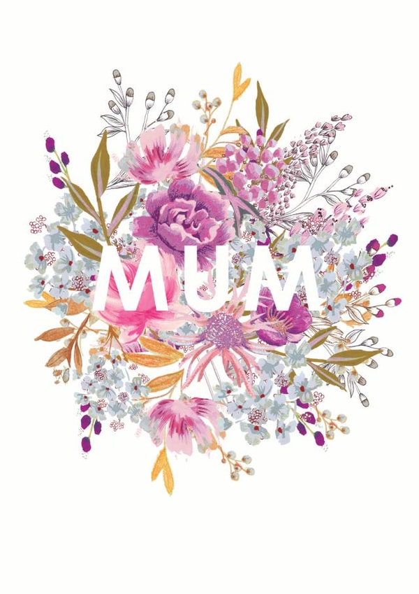 Classic Mother's Day Card - Pretty Florals - Bouquet created by Louise Tiler